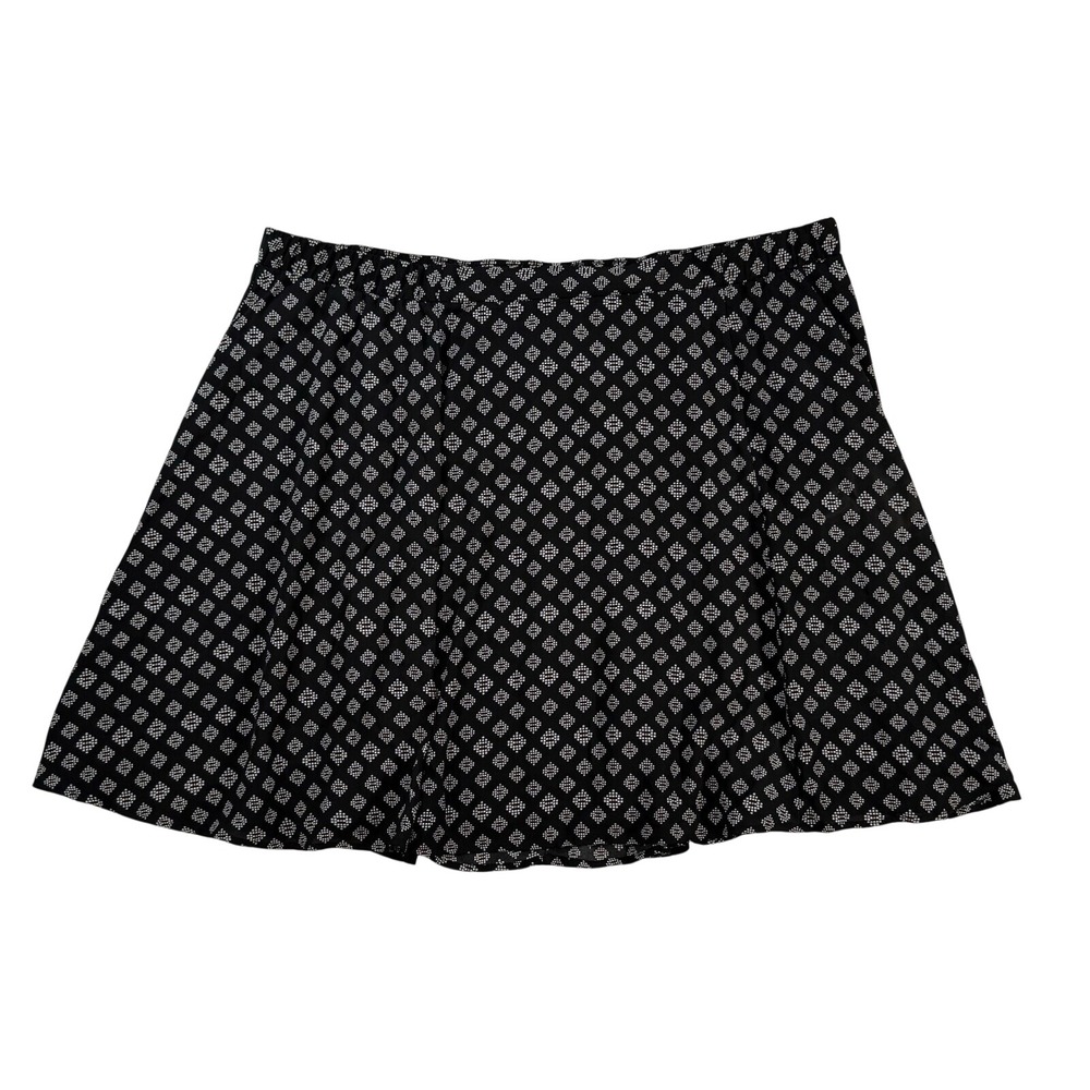 Lane Bryant Women Plus Size 26/28 Black White Geometric Diamond Mini Skirt
